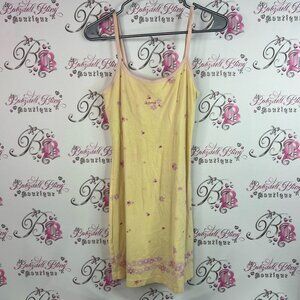 La SENZA dress y2k vintage nighty Yellow and Pink Floral Chemise